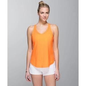 Lululemon ‘In A Flash’ Creamsicle Pop Orange Lightweight Singlet Tank Top